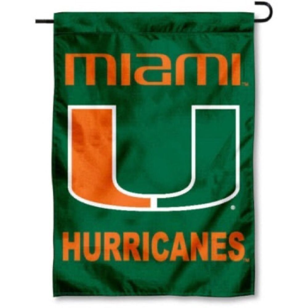 University of Miami Hurricanes 18”x 13” Garden Flag double sided U logo